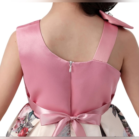 Size 2-3y Formal Girl Dress for Wedding Birthday Pageant Tea Party With Bow - Picture 5 of 7